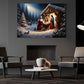 Santa's Homage At The Nativity, Nativity Christmas Canvas Painting, Xmas Wall Art Decor - Christians Poster Gift