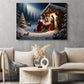 Santa's Homage At The Nativity, Nativity Christmas Canvas Painting, Xmas Wall Art Decor - Christians Poster Gift