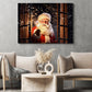 Santa Claus Smiles Through The Window, Santa Claus Canvas Painting, Xmas Wall Art Decor - Christmas Poster Gift