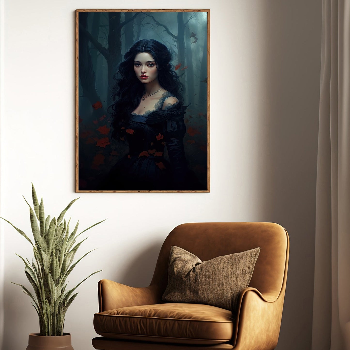 The Forest's Midnight Muse, Victorian Princess Canvas Painting, Wall Art Decor - Princess Poster Gift