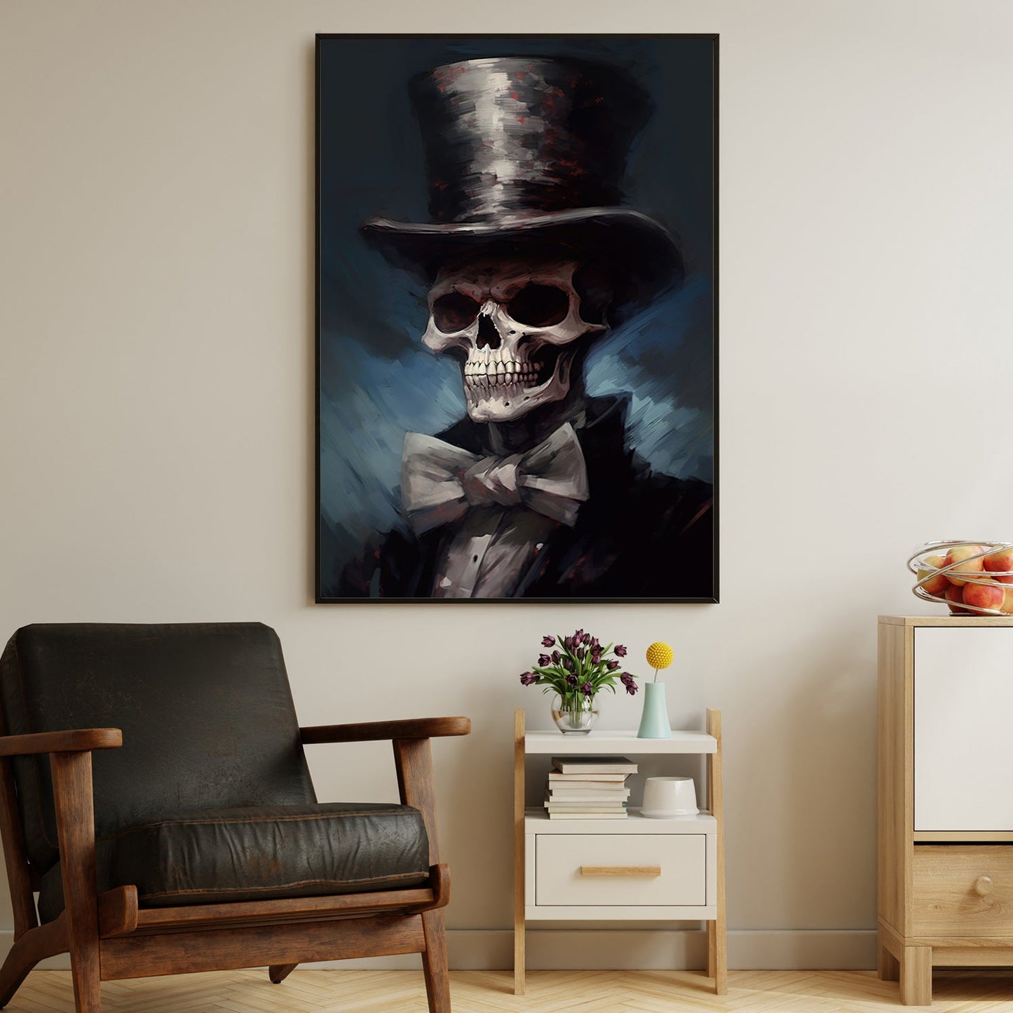 An Eternal Masquerade, Victorian Skull Canvas Painting, Wall Art Decor - Vintage Skull Poster Gift