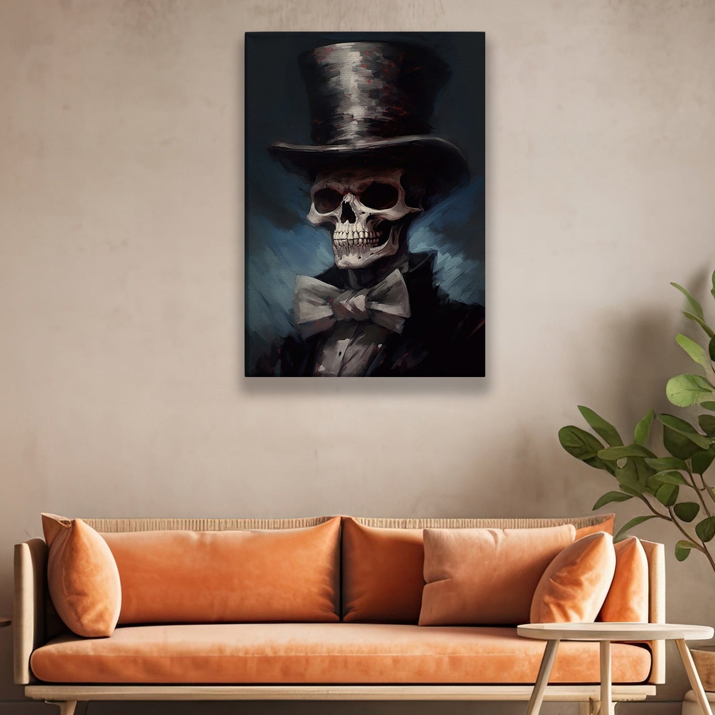 An Eternal Masquerade, Victorian Skull Canvas Painting, Wall Art Decor - Vintage Skull Poster Gift