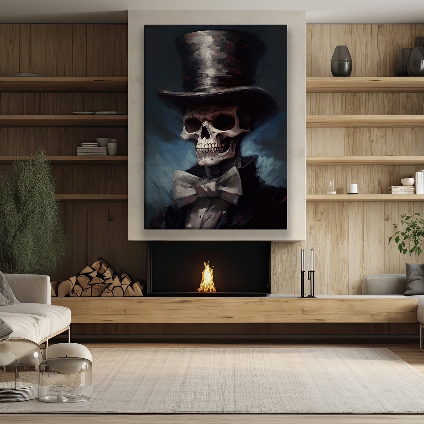 An Eternal Masquerade, Victorian Skull Canvas Painting, Wall Art Decor - Vintage Skull Poster Gift