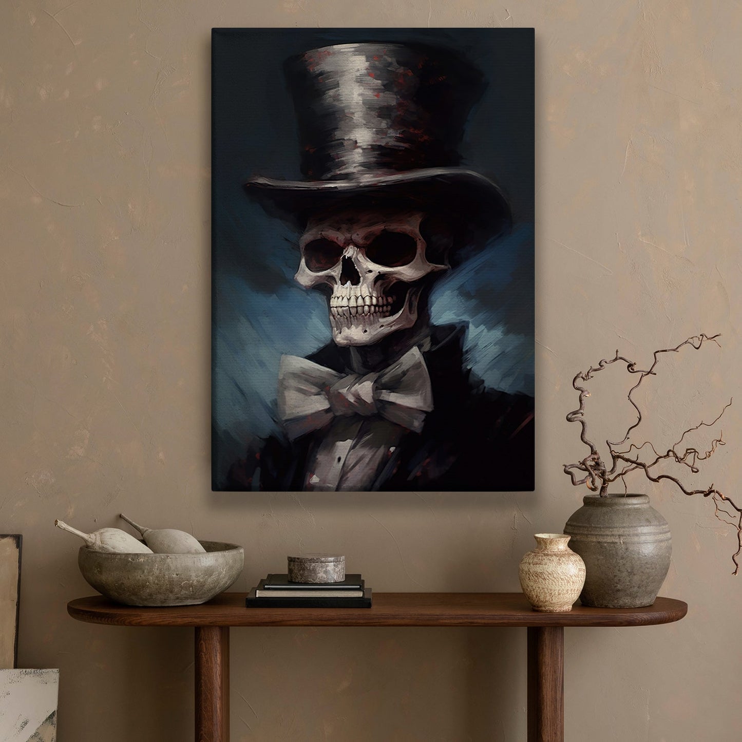 An Eternal Masquerade, Victorian Skull Canvas Painting, Wall Art Decor - Vintage Skull Poster Gift