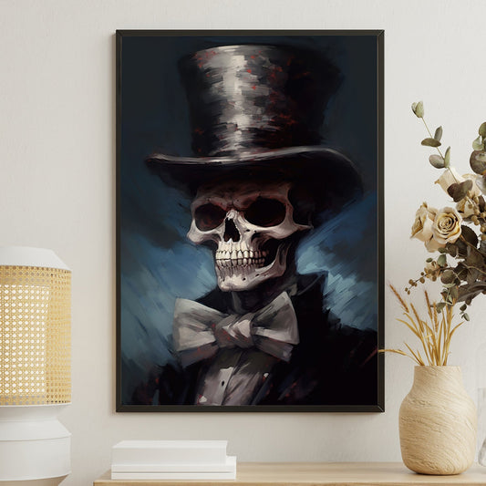 An Eternal Masquerade, Victorian Skull Canvas Painting, Wall Art Decor - Vintage Skull Poster Gift