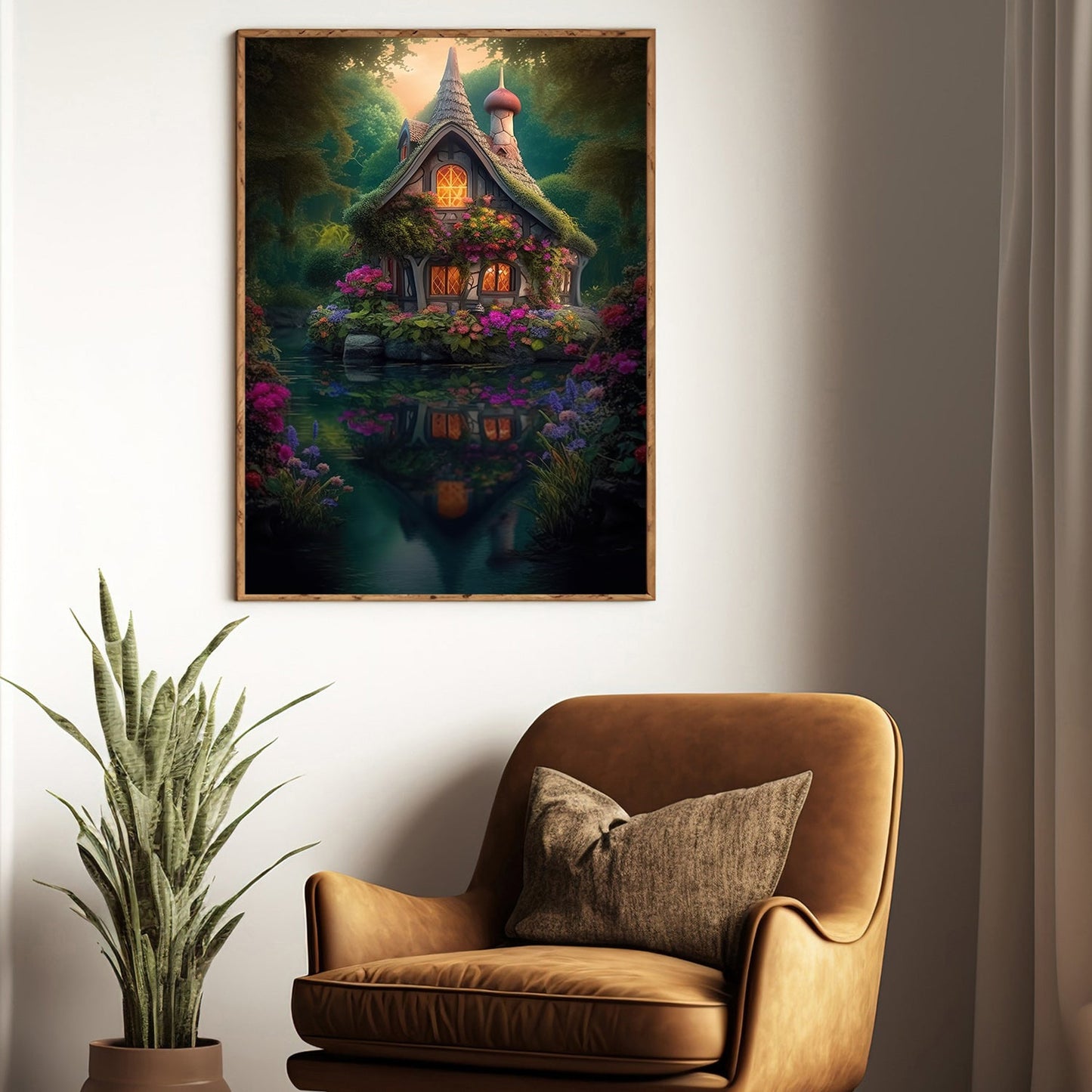 Reflections Of Twilight, Mystical Forest Canvas Painting, Wall Art Decor - Forest Poster Gift