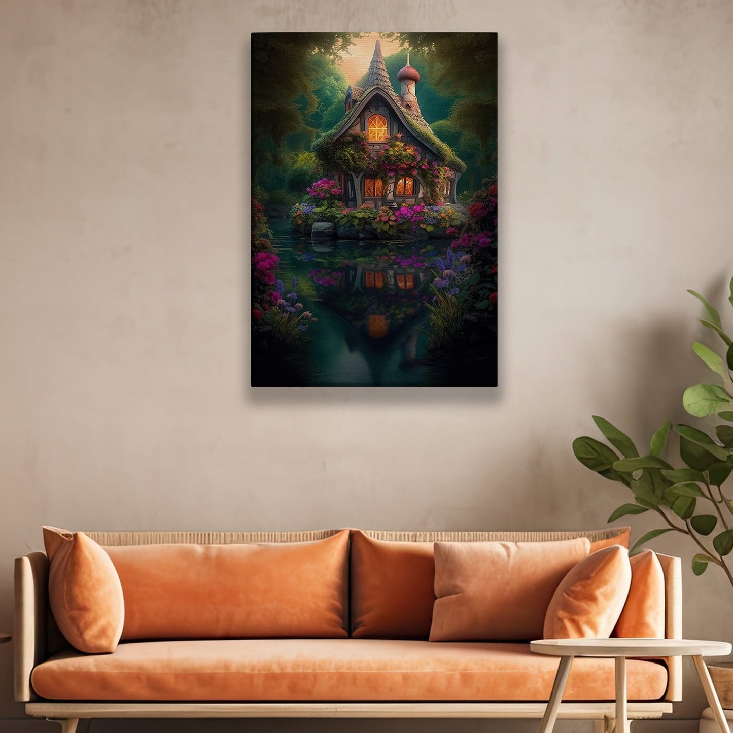 Reflections Of Twilight, Mystical Forest Canvas Painting, Wall Art Decor - Forest Poster Gift