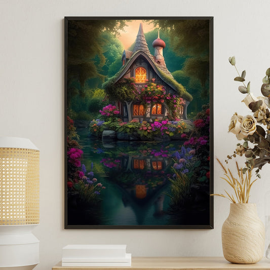 Reflections Of Twilight, Mystical Forest Canvas Painting, Wall Art Decor - Forest Poster Gift