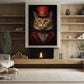 Noble Cat With Red Hat, Victorian Cat Canvas Painting, Majestic Wall Art Decor, Poster Gift For Cat Lovers