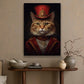 Noble Cat With Red Hat, Victorian Cat Canvas Painting, Majestic Wall Art Decor, Poster Gift For Cat Lovers