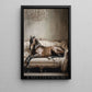 Regal Horse Canvas Painting, Horse Lying Baroque Sofa Wall Art Decor, Poster Gift For Horse Lovers