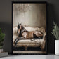 Regal Horse Canvas Painting, Horse Lying Baroque Sofa Wall Art Decor, Poster Gift For Horse Lovers