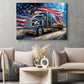 July 4th Truck Eagle Canvas Painting, Patriotic Power Wall Art Decor, Poster Gift For American Lovers, Truck Drivers