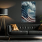 July 4th Wave Canvas Painting, Patriotic Wave Wall Art Decor, Poster Independence Day Gift For American Lovers