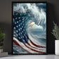 July 4th Wave Canvas Painting, Patriotic Wave Wall Art Decor, Poster Independence Day Gift For American Lovers