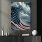 July 4th Wave Canvas Painting, Patriotic Wave Wall Art Decor, Poster Independence Day Gift For American Lovers