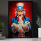 July 4th Uncle Sam Toilet Canvas Painting, Patriotic Toilet Paper Poster Print, Novelty Wall Art Decor