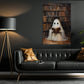 Cute Halloween Boo Book Canvas Painting, Ghost Reading Book In Library Wall Art Decor, Spooky Season Poster Gift For Ghost Lovers