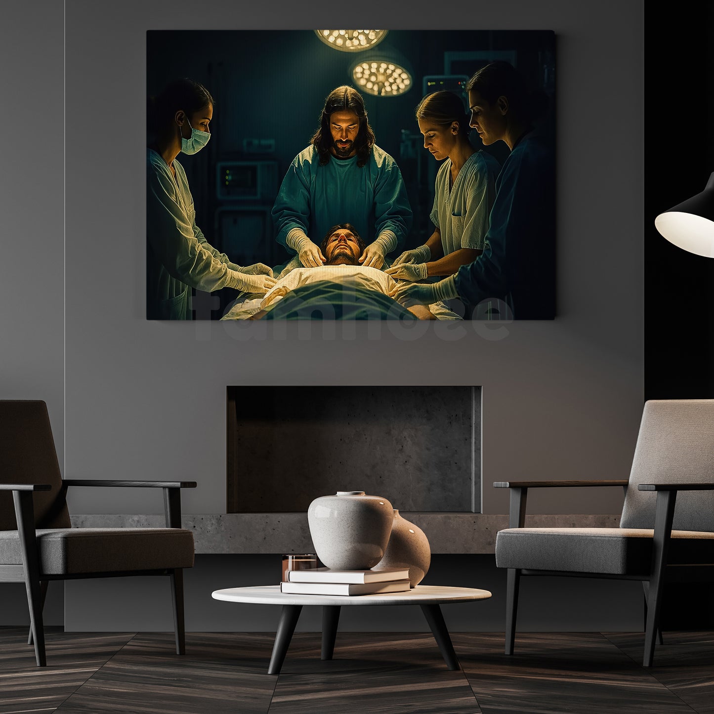 God & Nurse Canvas Painting, God Always Help Us Wall Art Decor, Poster Gift For Nurse Lovers, God Lovers