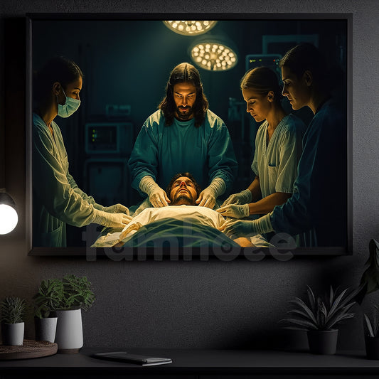 God & Nurse Canvas Painting, God Always Help Us Wall Art Decor, Poster Gift For Nurse Lovers, God Lovers