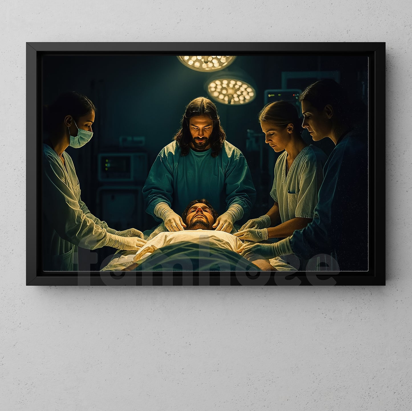 God & Nurse Canvas Painting, God Always Help Us Wall Art Decor, Poster Gift For Nurse Lovers, God Lovers