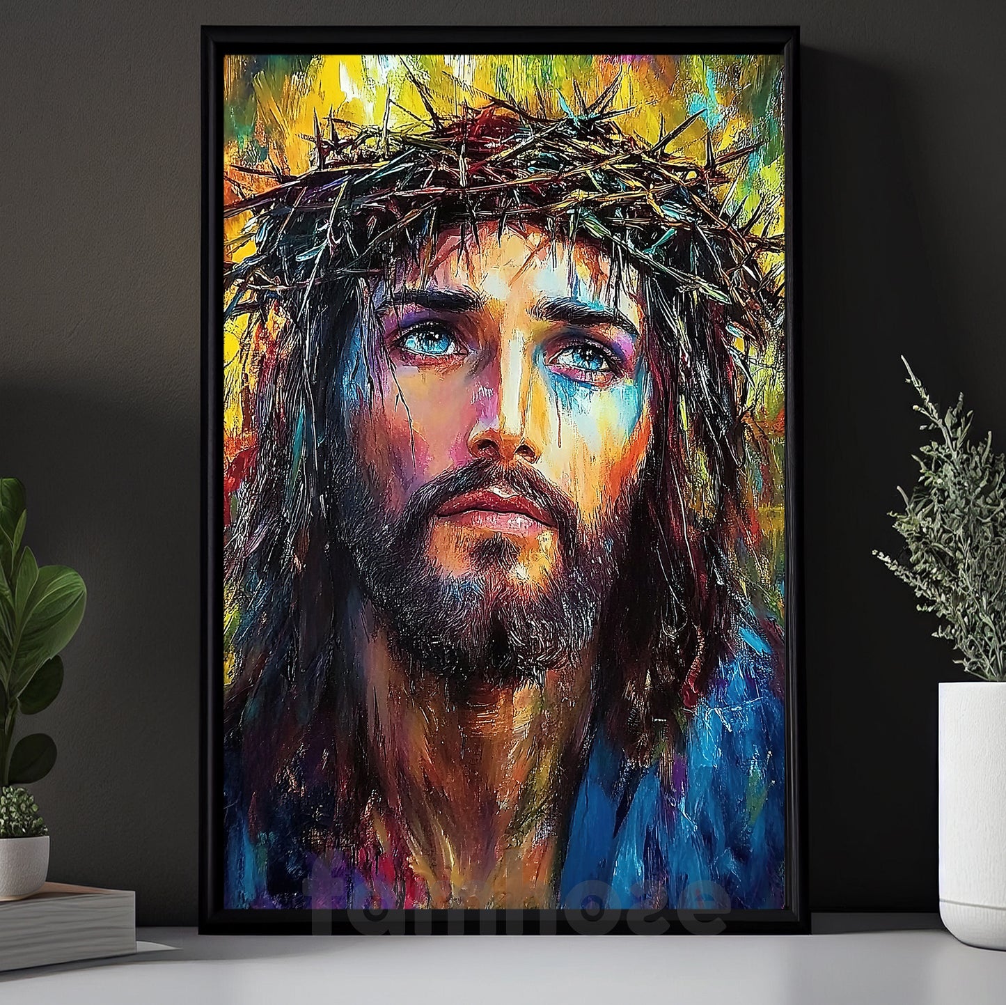 God Canvas Painting, Portrait Of God Wall Art Decor, Poster Gift For Christian Lovers