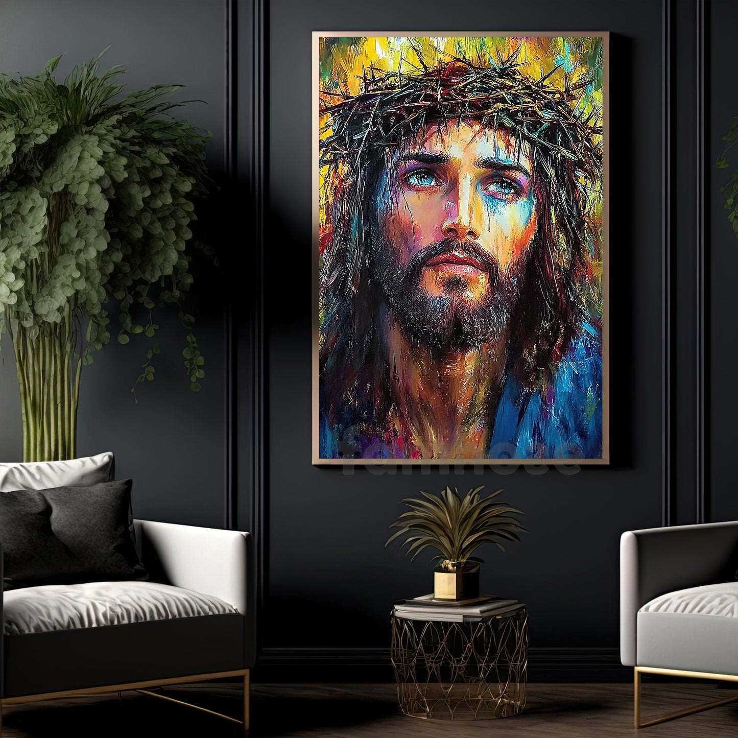 God Canvas Painting, Portrait Of God Wall Art Decor, Poster Gift For Christian Lovers