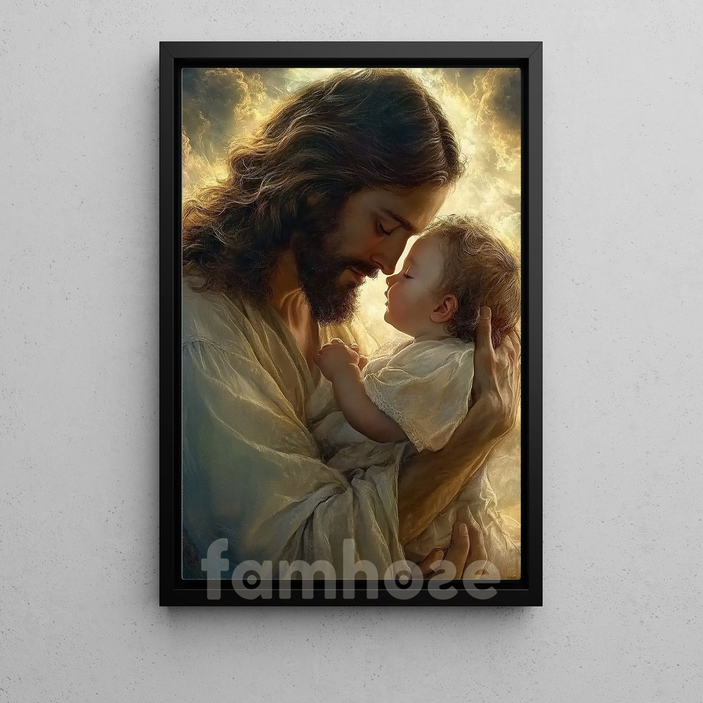 God Canvas Painting, God Holding A Baby Wall Art Decor, Poster Gift For Christian Lovers