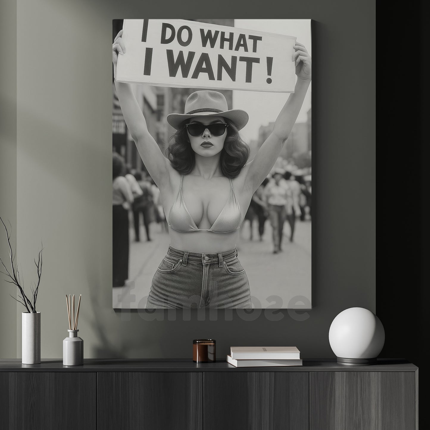 Funny Quote Sexy Girl Canvas Painting, I Do What I Want Wall Art Decor, Poster Gift For Sexy Girl