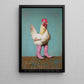 Funny Chicken And Cowgirl Canvas Painting, Sassy Chicken In Pink Boots Wall Art Decor, Poster Gift For Cowgirl, Chicken Lovers