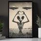 Funny Alien UFO Canvas Painting, We Come In Peace And Love Wall Art Decor, Poster Gift For UFO Lovers, Alien Lovers