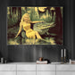 Retro Beauty And The Beast Canvas Painting, Blonde Bombshell And Alligator Wall Art Decor, Poster Gift To Decor House Or Office