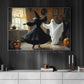 Halloween Witch & Boo Canvas Painting, Ghost Witch Dacing Together Spooky Season Wall Art Decor, Poster Gift For Witch Lovers, Boo Lovers