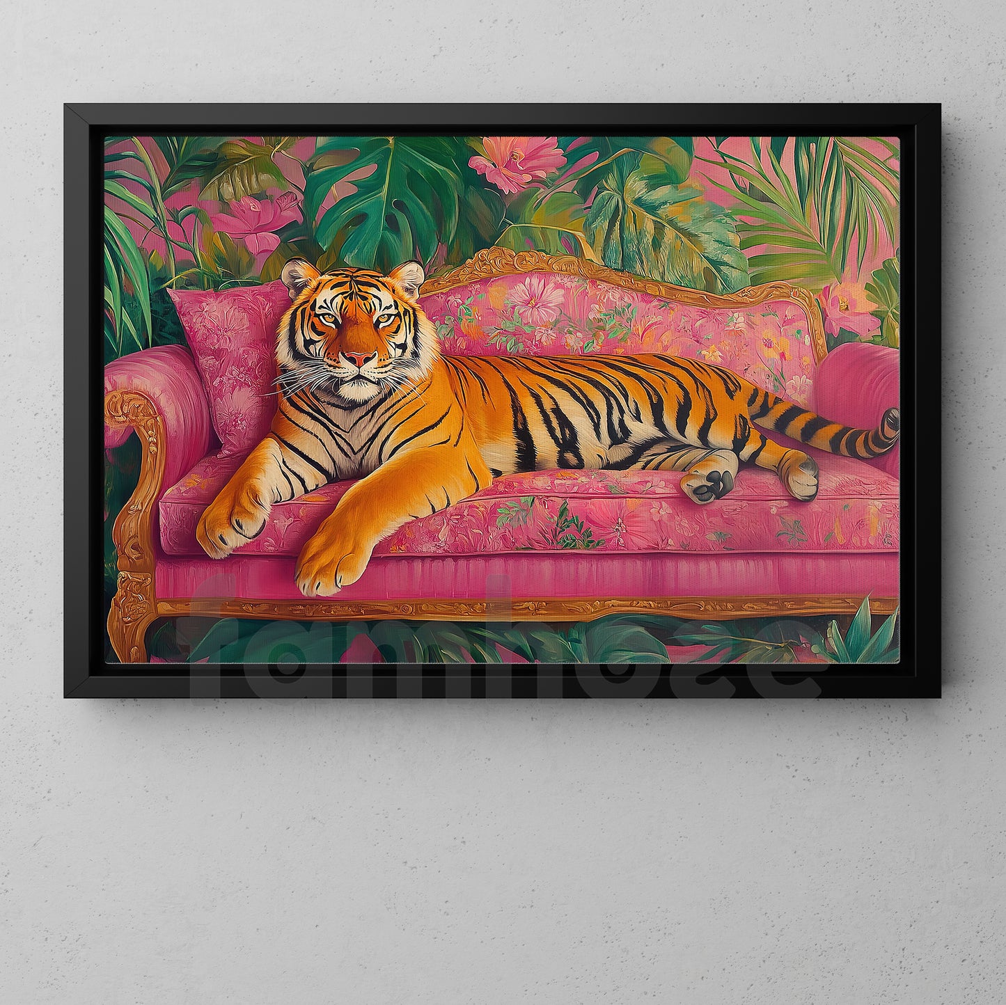Relax Tiger Canvas Painting, Exotic Jungle King Wall Art Decor, Poster Gift For Tiger Lovers