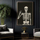 Halloween Skeleton Canvas Painting, Peace Out Skeleton Wall Art Decor, Spooky Season Poster Gift For Skeleton Lover