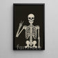 Halloween Skeleton Canvas Painting, Peace Out Skeleton Wall Art Decor, Spooky Season Poster Gift For Skeleton Lover