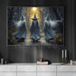 Halloween Witch Canvas Painting, Moonlit Witches Walk Spooky Season Wall Art Decor, Poster Gift To Decor House Or Office