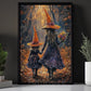 Halloween Witch Canvas Painting, Mother And Daughter Witches Wall Art Decor Spooky Season Poster Gift For Witch Lovers