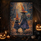 Halloween Witch Canvas Painting, Mother And Daughter Witches Wall Art Decor Spooky Season Poster Gift For Witch Lovers