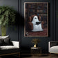 Halloween Boo Book Canvas Painting, Ghost In The Library Wall Art Decor, Spooky Season Poster Gift For Ghost Lovers, Book Lovers