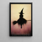Halloween Witch Canvas Painting, Twilight Witch Wall Art Decor, Spooky Season Poster Gift For Witch Lovers