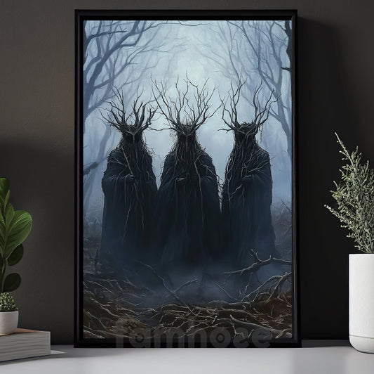 Dark Surrealism Halloween Canvas Painting, Dark Wood Fantasy Wall Art Decor, Spooky Season Poster Gift To Decor House Or Office