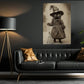 Halloween Black Cat Witch Canvas Painting, Apprentice Witch Cat Wall Art Decor Spooky Season Poster Gift For Cat Lovers
