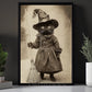Halloween Black Cat Witch Canvas Painting, Apprentice Witch Cat Wall Art Decor Spooky Season Poster Gift For Cat Lovers