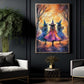 Halloween Witch Canvas Painting, Sisterhood Witch Trio Wall Art Decor Spooky Season Poster Gift For Witch Lovers
