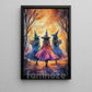 Halloween Witch Canvas Painting, Sisterhood Witch Trio Wall Art Decor Spooky Season Poster Gift For Witch Lovers