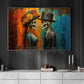 Halloween Skeleton Couple Canvas Painting, Day Of The Dead Couple Spooky Season Wall Art Decor, Poster Gift For Seleton Lovers