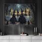Halloween Witch Canvas Painting, Enchanted Witches Night Digital Oil Wall Art Decor, Spooky Season Poster Gift To Decor House Or Office
