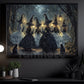 Halloween Witch Canvas Painting, Enchanted Witches Night Digital Oil Wall Art Decor, Spooky Season Poster Gift To Decor House Or Office