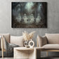 Halloween Ghost Canvas Painting, Four Ghosts On Swings Wall Art Decor, Spooky Season Poster Gift For Ghost Lovers